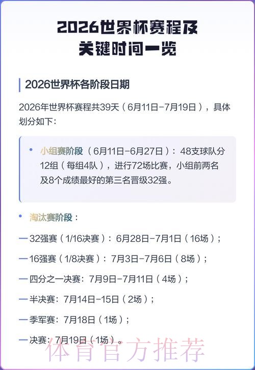 2026世界杯完整赛程完整版完整安排查询入口